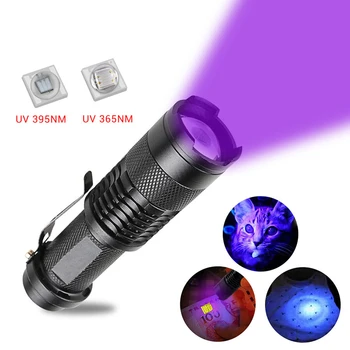 ZHIYU LED UV Žibintuvėlis Zoomable Ultra Violet Mini Augintinio Šlapimo Dėmes Detektorius Skorpionas 395 365nm Ultravioletinių spindulių Žibintuvėlis Šviesos 3 Režimai