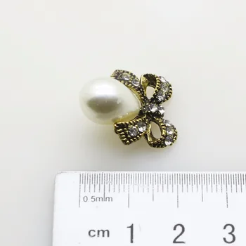 10vnt/set 17*21mm Meral Cirkonio Mygtukai Pearl mygtuką, vestuvių dekoravimas Pasidaryk pats Lydinio Diamante Cryustal Lankas Priedai
