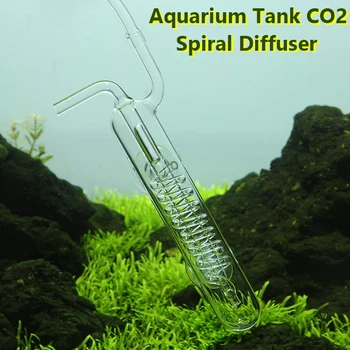 1PC Akvariumo Bakas CO2 Difuzorius Burbulas Counter Spiralės Stiklo Purkštukai Reguliuotojas, Pasodinti Bakas su siurbtuko CO2 Įranga