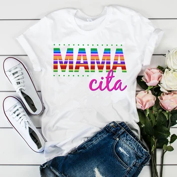 2020 Mama Cita Marškinėliai Moterims Cinco De Mayo T-shirt Mielas Mamacita Marškinėliai Juokinga Senorita Tees Tumblr Viršūnės