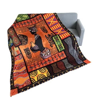 3D Skaitmeninis Afrikos Moterų Spausdinti Flanelė Lengvas Plona Antklodė Mesti Lovatiesė ant Lovos, Sofa-Lėktuvu