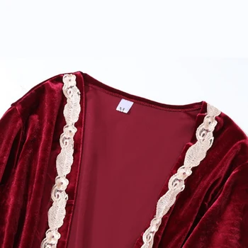 4pcs/daug Moterų Aksomo Pižama Nustatyti Mantija Rinkiniai Mados Pižamą Sleepwear Nightdress Stropai+Kelnės Rudens Žiemos Homewear #F