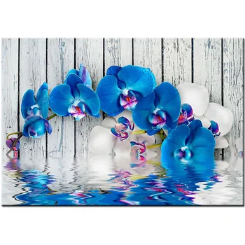 5d diamond Siuvinėjimo mėlynos gėlės orchidėjos, 