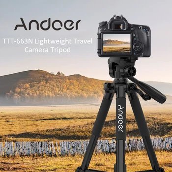 Andoer TTT-663N Kelionės Fotoaparato Trikojo Fotografijos Vaizdo Fotografavimo VEIDRODINIAI SLR Kameros su nešimo Krepšys Telefono Apkabos Fotoaparato Trikojo