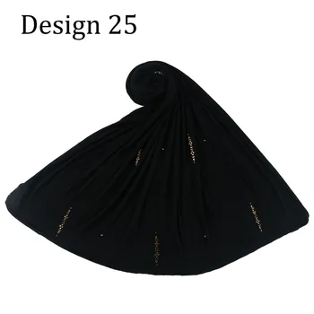 D25-Naujas atvykimo Dizaino aukštos kokybės 2 Pusių Raudona Linija tampri Jersey hijab Šalikas Islamo arabų Motinos skarelė
