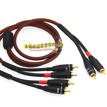 Du keturių audio kabelis Lotus vadovas audio kabelis garso plokštės Prijungti dvi garsiakalbiai 2 ruožtu 4 stiprintuvo ekranas RCA line