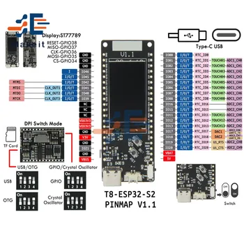 ESP32 V1.1 1.14 Colių LCD Ekranas WIFI Bevielio ryšio Modulis, T8 ESP32-S2 Tipas-c Jungtis TF Kortelės Lizdas Plėtros Taryba Modulis