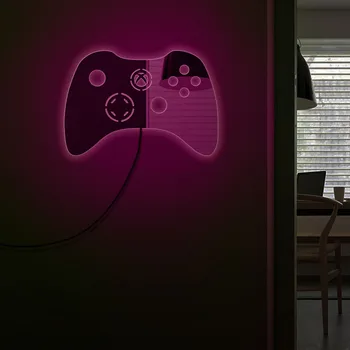 Gamepad Kreiptuką LED Apšvietimas Veidrodis Vaizdo Žaidimas Gamepad Formos Apšviesta Siena Veidrodis Žaidimų Kambaryje Šviesą Meno Dekoro Švyti Tamsoje