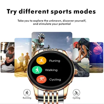 LIGE Mados Smart Watch Moterys Vyrai smartwatch Sporto Treniruoklių Seklys atsparus Vandeniui Visą ratą jutiklinis ekranas reloj inteligente Dovana