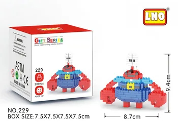 LNO Mini Blokai Juokingas Anime ir Animacinių filmų Gary Modelis Pastatas, Mūrinis Micro Duomenys Žaislas 3D Gyvūnų Patrick Star Švietimo Žaislai Vaikas