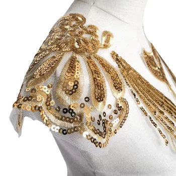Mados Drabužių Aukso China Pleistras Aplikacijos Viršuje Akių Audinio Siuvimo Suknelė Siuvinėjimo 