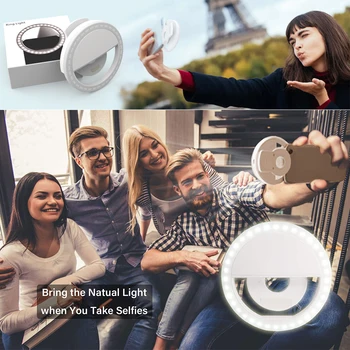 Mobilusis Telefonas Šviesos Įrašą Selfie LED Auto Flash Mobilųjį Telefoną Išmanųjį telefoną Turas Nešiojamų Selfie Užpildyti Žibintuvėlis Makiažo Veidrodėliai