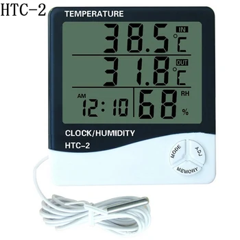 Patalpų Kambarys, LCD Elektroninių Temperatūros Drėgmės Matuoklis Skaitmeninis Termometras su Drėgmėmačiu Oras Stotis Žadintuvas htc-1 
