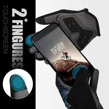 Queshark 5cm Juostelę Touchscreen Dviračių Pirštinės Visą Pirštą Kvėpuojantis priešslydžio sistema Jojimo Sporto Pirštines Dviratis Dviračio Motociklo Pirštines