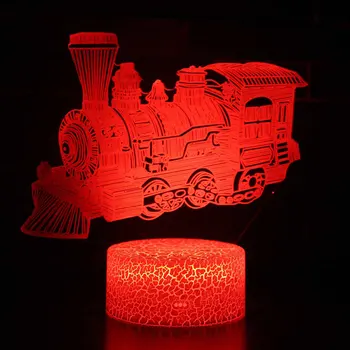 Retro traukinio tema 3D LED Lempos naktį šviesos 7 Spalvų Keitimas Palieskite Nuotaika Lempos Kalėdinių Dropshippping