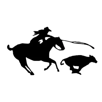 Roping Rodeo Decal Vakarų Cowgirl Jojimo Automobilio Langą Arklių Vinilo Lipdukas Languotas Šaligatvio Stiklų Lipdukas