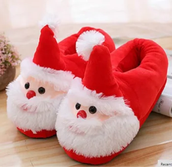 Santa Claus Šlepetė Namų Medvilnės moterų Batų Patalpų Šiltas vaikams Kalėdų Šlepetės kūdikiams, vaikams, neslidus mergina, moteris Pliušinis Batų