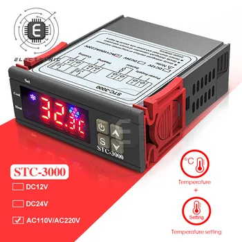 STC-3000 Aukšto Tikslumo Skaitmeninis Termostatas, už Inkubatoriaus Temperatūros Reguliatorius Thermoregulator Šildymo Aušinimo 12V /24V/220V