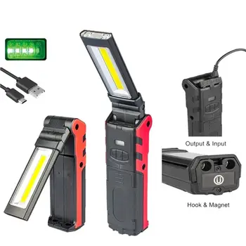 Super Šviesus COB LED Darbinis Šviesos Magnetinis pagrindas & Kablys USB Įkrovimo Pritemdomi Žibintuvėlis Dropshipping