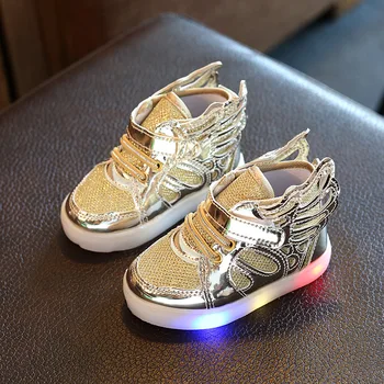 Vaikas Berniukų, Mergaičių LED batų Angelas Sparnų Vaikai Mados batai, Mergaičių, kūdikių bateliai žėrintis sportbačiai, avalynė Vaikams SH008
