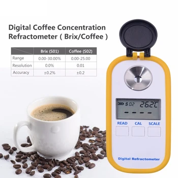 0-30% Brix, Kavos, Cukraus Matuoklis TDS 0-25% Koncentracijos Skaitmeninis Refraktometras Nešiojamųjų Elektroninių Refraktometru