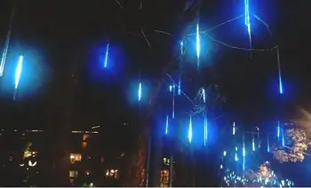 10vnt/set 50cm 2835 Led meteoras vamzdis, dušas, lietaus, šviesos, lauko, Kalėdų eglučių žiburiai balta raudona žalia mėlyna RGB