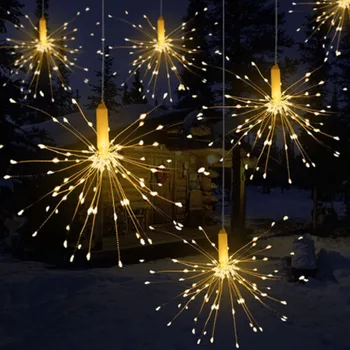 200LEDs 3D Fejerverkų LED String Žibintai Star Šalis Dekoro Spalvinga Nuotolinio Valdymo PASIDARYK pats vandeniui Kalėdų Naktį Šviesos