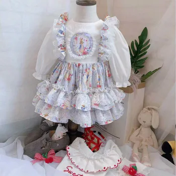 2020summer Ispanija Mergaitės Medvilnės Saldus Velykinis Triušis Lolita Princess Dress Vaikai Suknelės Mergaitėms Kalėdų Dress Mergaitė Kostiumas