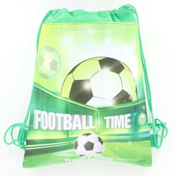 20pcs Futbolo tema neaustinės medžiagos maišelis audinio kuprinė vaikui keliauti mokyklos maišą apdailos mochila raišteliu dovanų maišelis