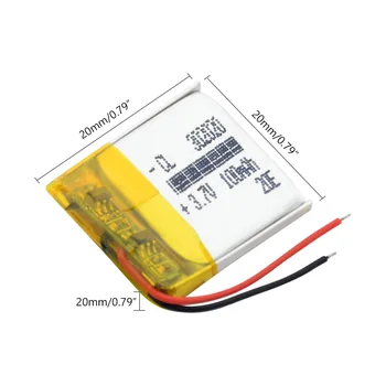 3.7 V 302020 100mAh Li-ion Li Jonų Polimerų Lipo Baterijas LED Lempos Žiūrėti Garsiakalbis MP3 GPS Belaidės Pelės Signalas Saulės Lempa