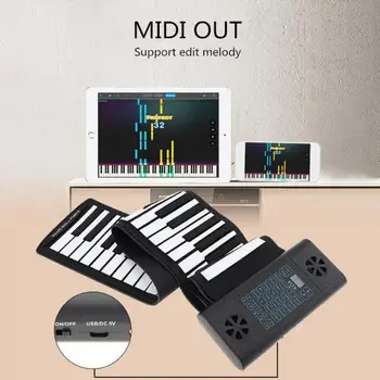 61 Klavišų MIDI suristi Elektroninis Pianinas Įkrovimo Silikono Lanksčios Klaviatūros, Organų Built-2 Garsiakalbiai Paramos Audio 