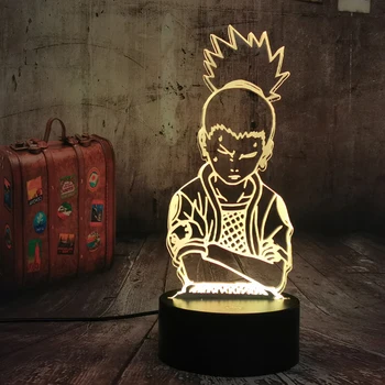 Anime Pav Nara Shikamaru Kietas Naruto 3D LED Iliuzija Naktį Šviesos Spalva Keičiasi USB Baterija Lentelė 3d Lempos Kalėdos lempa Vaikams