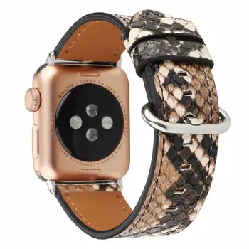 Dirželis apple watch band prabanga 44mm 40mm mikropluošto su python spausdinimo iWatch serijos 3 38mm 42mm PU odos šiuolaikinės dizaineris
