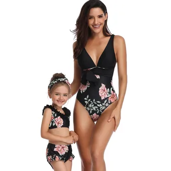 Dviejų dalių maudymosi kostiumėlis Motina Ir Dukra Spausdinti Atitikimo maudymosi kostiumėlį, Drabužiai vaikams maudymosi kostiumėliai mergaitėms maillot de bain filė