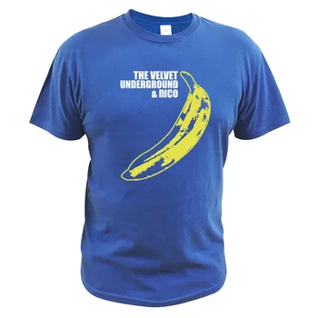 ES Dydis, Medvilnės Marškinėliai The Velvet Underground & Nico Warholas Bananų Tshirts O-Kaklo Atsitiktinis Kvėpuojantis Sporto Viršūnės Tee