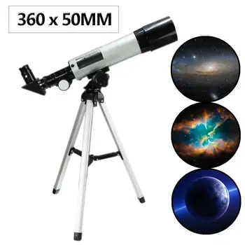 F360x50mm Refrakcija Astronominis Teleskopas Su Nešiojamų Trikojis HD Sky Monokuliariniai Telescopio Erdvės Stebėjimo Lauko taikymo Sritis