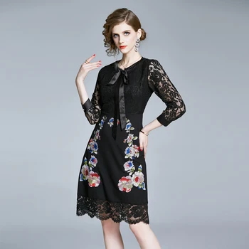 HAYBLST Prekės ženklo Suknelė Moterims 2020 Naujas Vasaros Suknelės PlusSize Drabužius Vestidos Aukštos Kokybės Europos Stiliaus Siuvinėjimo Nėrinių Drabužiai