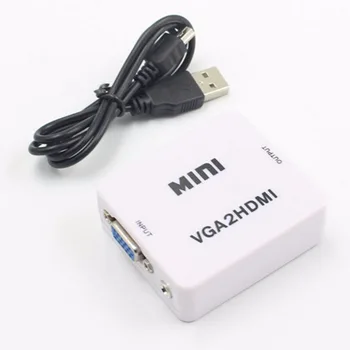 Išplėstinė signalą VGA, 2 HDMI, Mini VGA į HDMI Konverteris su 1080P Audio Adapteris Jungtis KOMPIUTERYJE HDTV Projektorius
