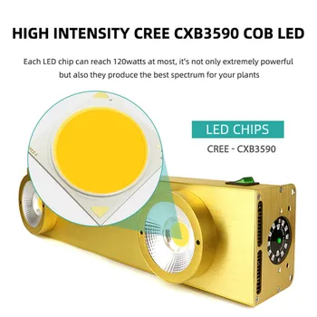 KRY CXB3590 COB LED Grow Light Visą Spektrą 200W Kambarinių Augalų Augimo grupė Lempa Su Pritemdomi MeanWell Vairuotojo & Laikmatis