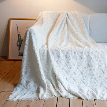 Medvilnės vientisos spalvos sofa rankšluostį
