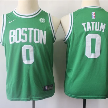 NBA Jaunimo Boston Celtics #0 Jayson Tatum Krepšinio Jersey Apvalios Kaklo Swingman Megztiniai Akių Orui Siūlės vaiko Megztiniai