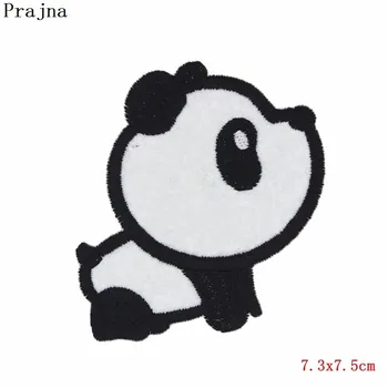 Prajna 10VNT Mielas Gyvūnų Pleistras Geležies Lipdukai Animacinių filmų Panda Pleistras Pigūs Išsiuvinėti Appliques Drabužių Skalbti Naujas Stilius