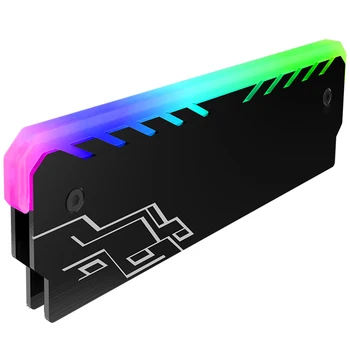 RAM Radiatoriaus Aušintuvas shell RGB LED 256 automatinis Šviesos Efektas Aliuminio Heatsink Darbalaukio Atminties Vėsinimo Liemenė