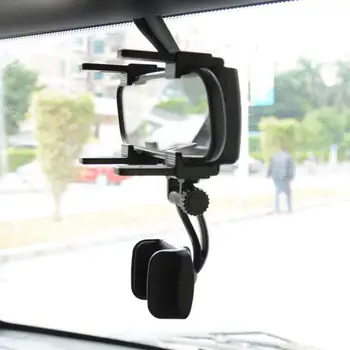 Reguliuojamas 360 Laipsnių Automobilio galinio vaizdo Veidrodėlis Automobilyje Auto galinio vaizdo Veidrodėlio Tvirtinimą, mobiliojo Telefono Laikiklis Laikiklis Stovi Išmaniųjų Telefonų GPS