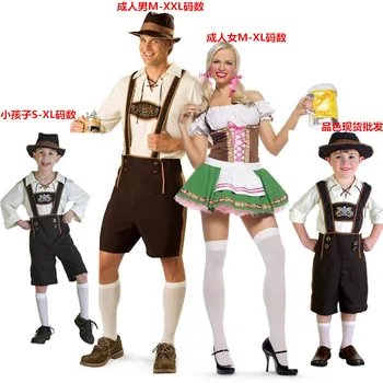 Vokietijos Alaus Vaikas Išgalvotas Kostiumų Bavarijos Lederhosen Oktoberfest Plius Dydis Outift Kostiumas Oktoberfest Dirndl Alaus kambarinės Kostiumas