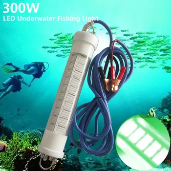 Žalia LED Žvejybos Žibintai 5M Laidas 12V Ryškios Nakties Žvejybos Žibintai 300W LED Povandeninio Nardymo Žibintai