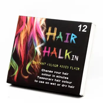12 Spalvų netoksiškas Laikinai Salonas Rinkinys Pastelinių plaukų spalva Kreida Pastelinėmis Kreidos Naudoti Plaukams