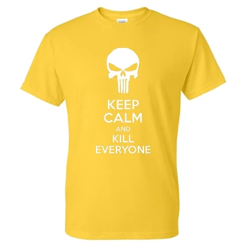 2020 Madinga Punisher T-shirt nusiraminkite IR NUŽUDYTI visus Laiškas Išspausdintas vientisos Spalvos Marškinėlius Vyrų/Moterų Mados Medvilnės Streetwear