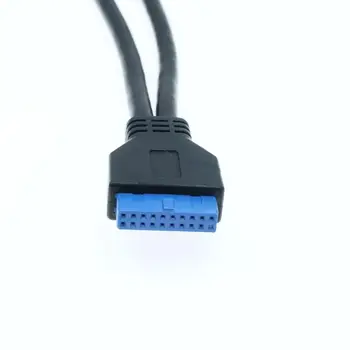20pin dual USB 3.0 plokštė laikiklis / hub 2 port splitter / diskelį priekinis skydelis 50cm geriausios kokybės