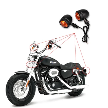 4pcs/Set Motociklo Posūkio Signalai, Šviesos diodų (Led) Flasher Lemputė Honda Shadow 750 Aero Sabre Dvasia 750 1100 Vlx (Deluxe)